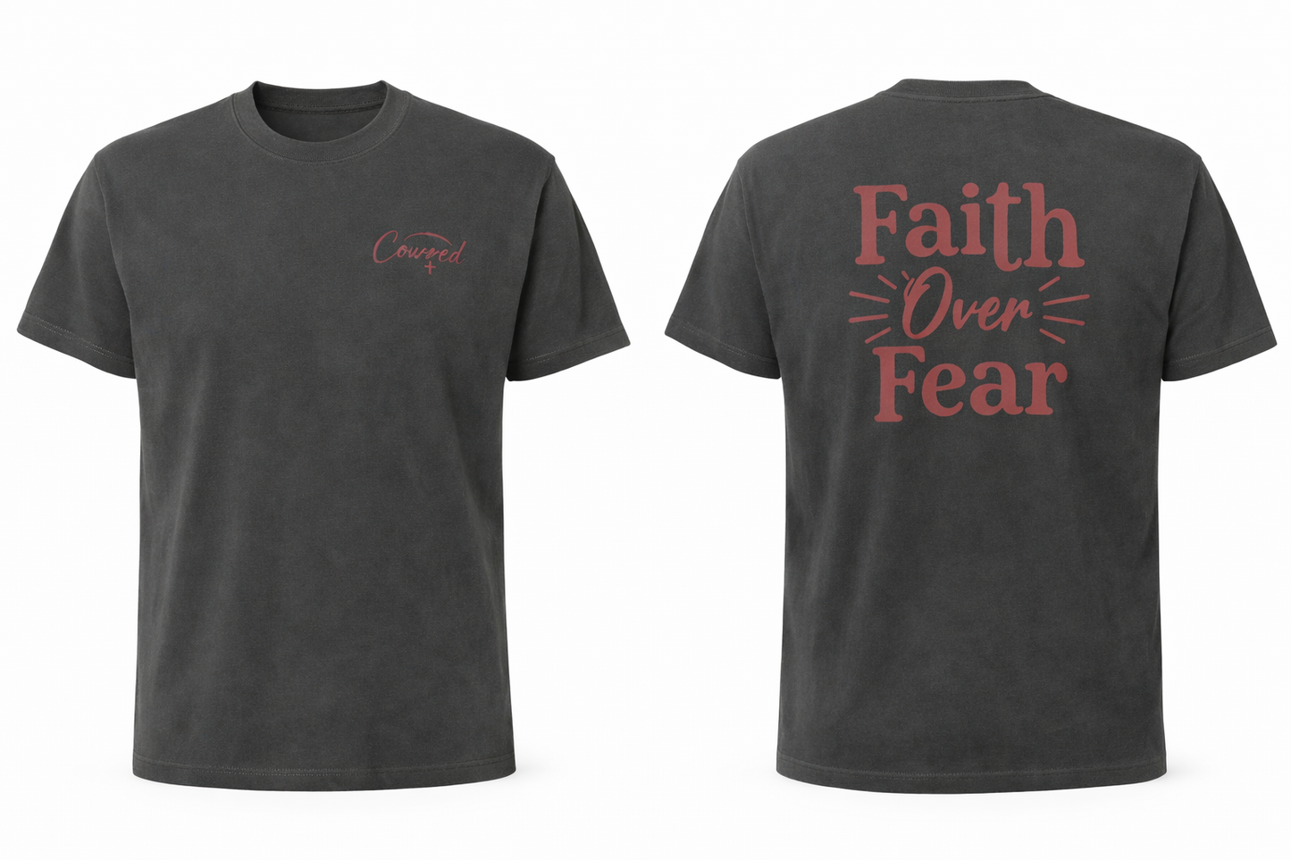 Faith Over Fear –
Washed Charcoal (Unisex Tee)